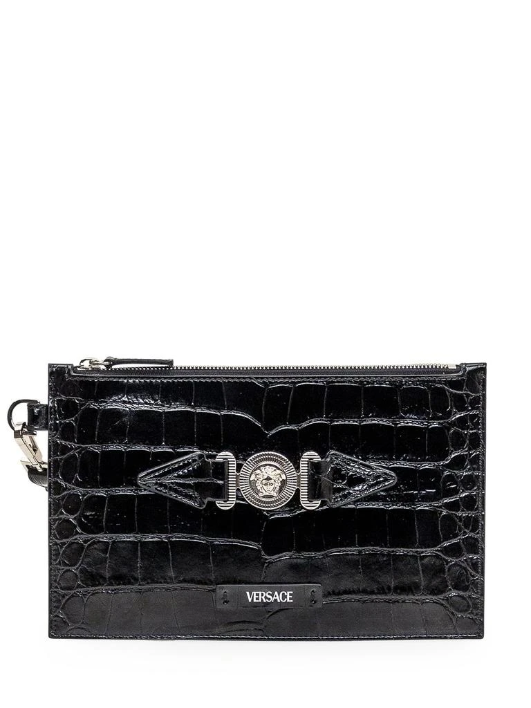 商品Versace|Versace Embossed Zip-Up Clutch Bag,价格¥3660,第1张图片