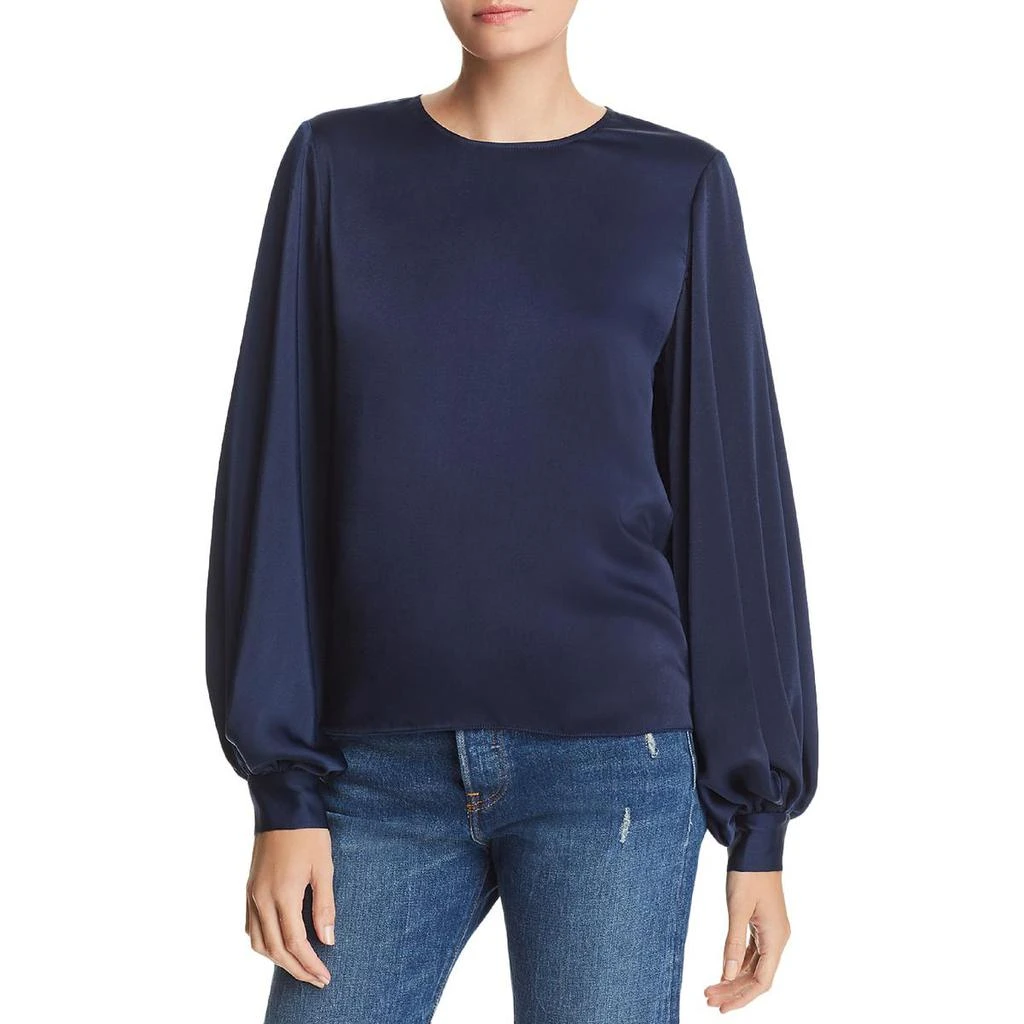 商品AQUA|Aqua Womens Satin Bishop Sleeves Blouse,价格¥69,第1张图片