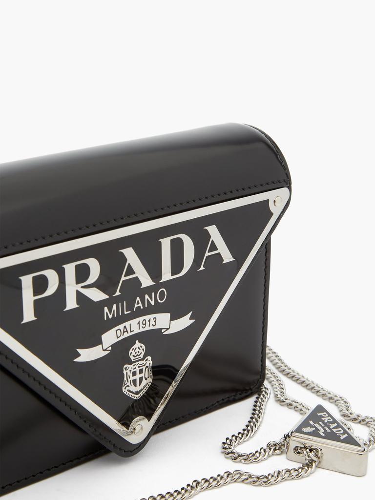 商品Prada|Triangle-logo buffed-leather shoulder bag,价格¥14889,第7张图片详细描述