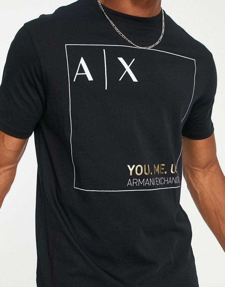 Armani Exchange box logo t-shirt in black商品第3张图片规格展示