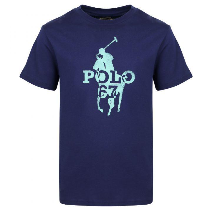 商品Ralph Lauren|Navy Polo 67 Pony Motif Short Sleeve T Shirt,价格¥393-¥428,第1张图片