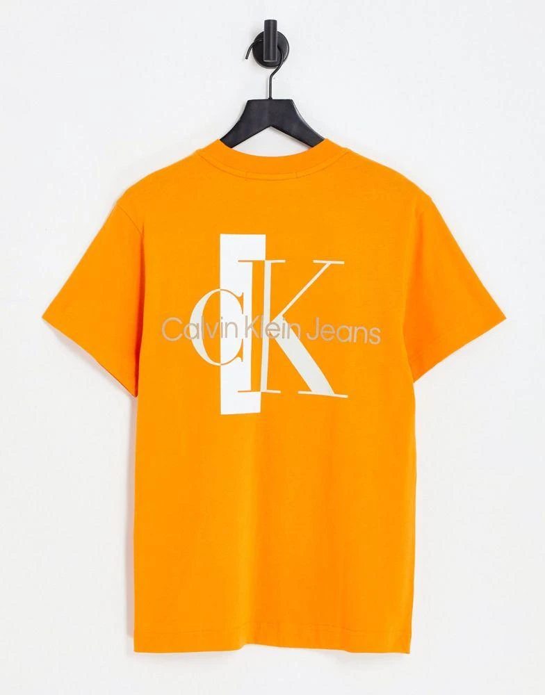 商品Calvin Klein|Calvin Klein Jeans blocking capsule back graphic boxy fit t-shirt in orange exclusive to ASOS,价格¥449,第1张图片