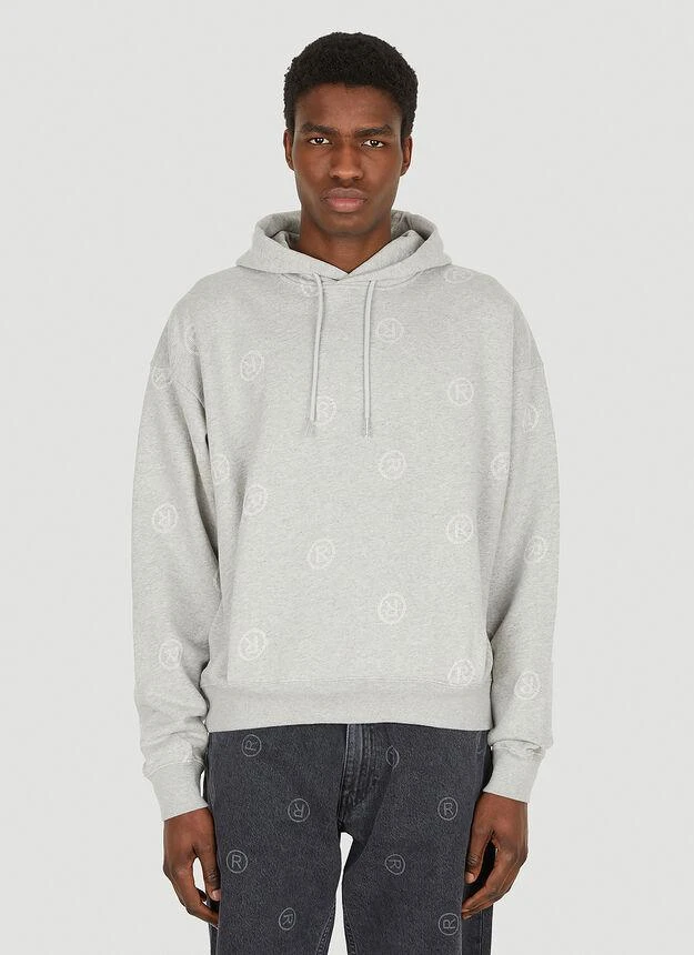 商品Martine Rose|Monogram Print Hooded Sweatshirt in Grey,价格¥1829,第1张图片