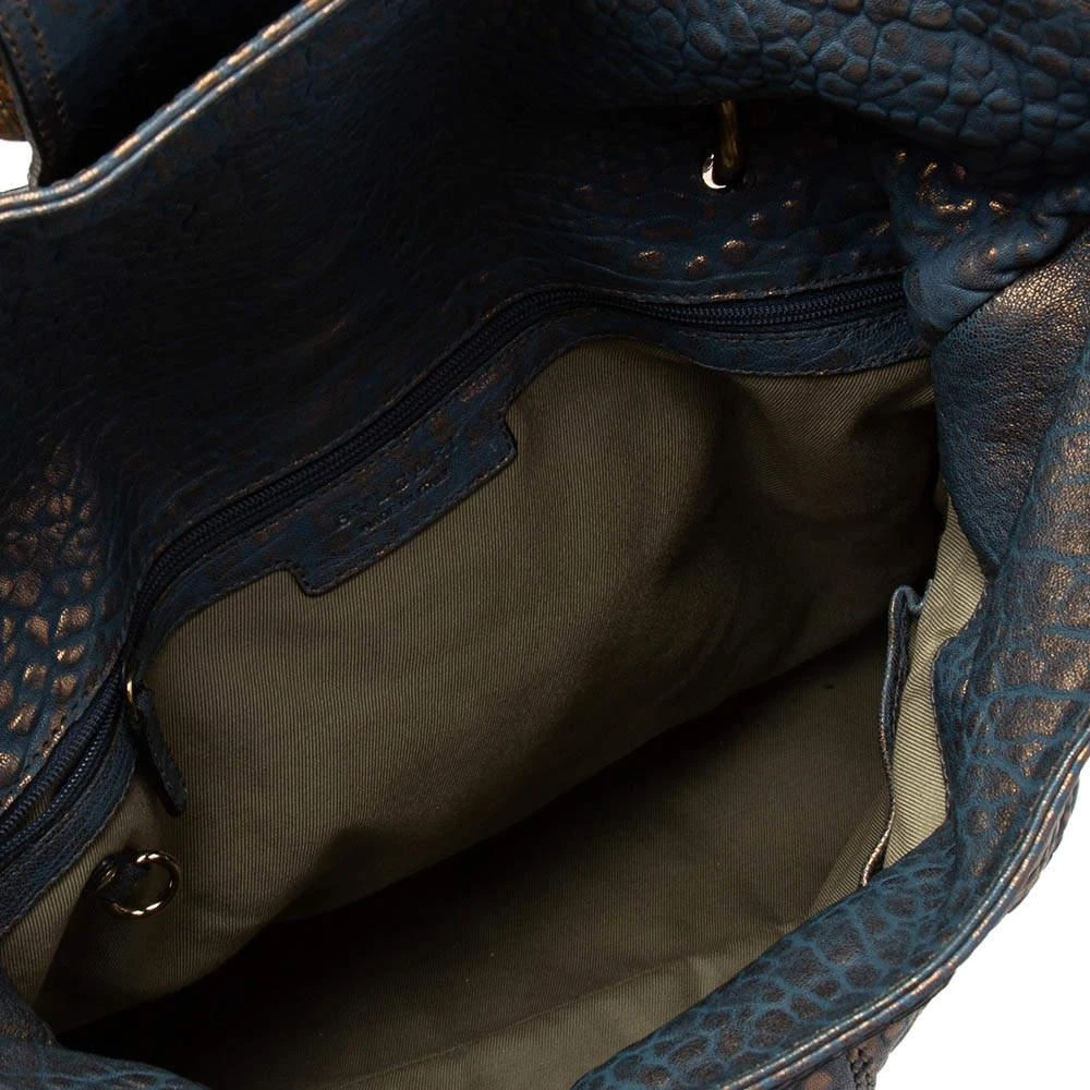 Bvlgari Metallic Blue/Gold Leather Leoni Shoulder Bag 商品