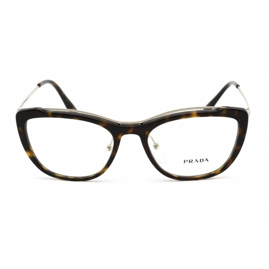 商品Prada|Prada Women's Eyeglasses - Conceptual Havana Plastic/Metal Cat Eye | 0PR 04VV 2AU1O1,价格¥881,第2张图片详细描述