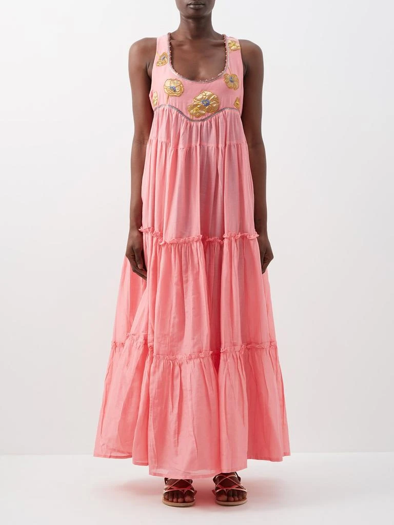 商品Thierry Colson|Yassina silk-embroidered cotton maxi dress,价格¥2128,第1张图片