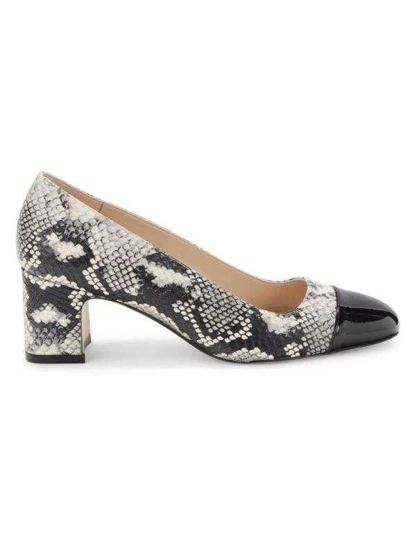 商品Stuart Weitzman|57MM Milla Snake Embossed Leather Pumps,价格¥2111,第1张图片