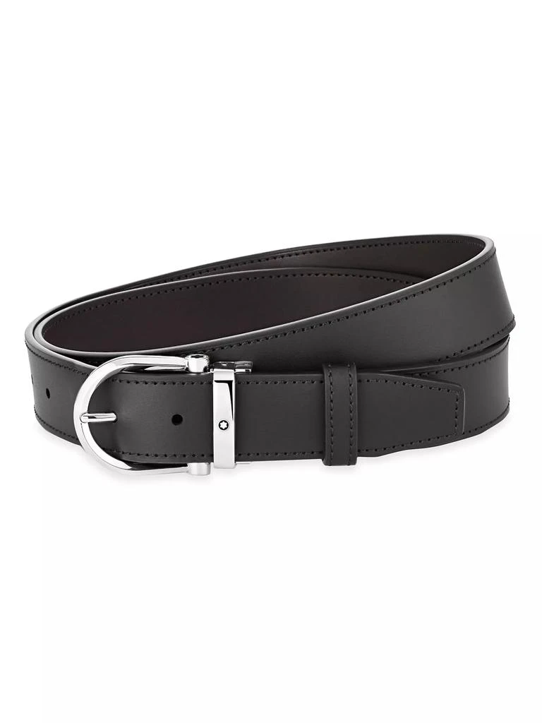 商品MontBlanc|Horseshoe Buckle Cut-to-Size Reversible Leather Belt,价格¥3097,第1张图片
