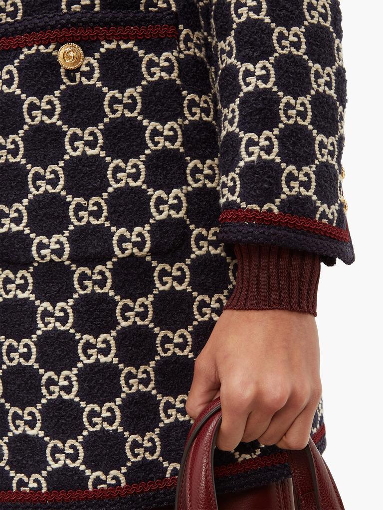 商品Gucci|GG-jacquard tweed single-breasted coat,价格¥28393,第6张图片详细描述