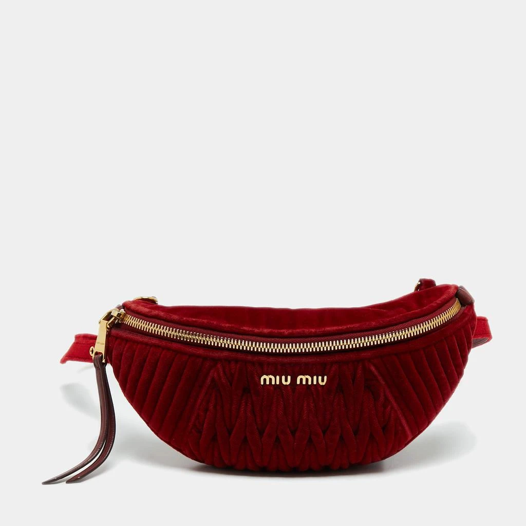 商品[二手商品] Miu Miu|Miu Miu Red Matelassé Velvet Belt Bag,价格¥1958,第1张图片