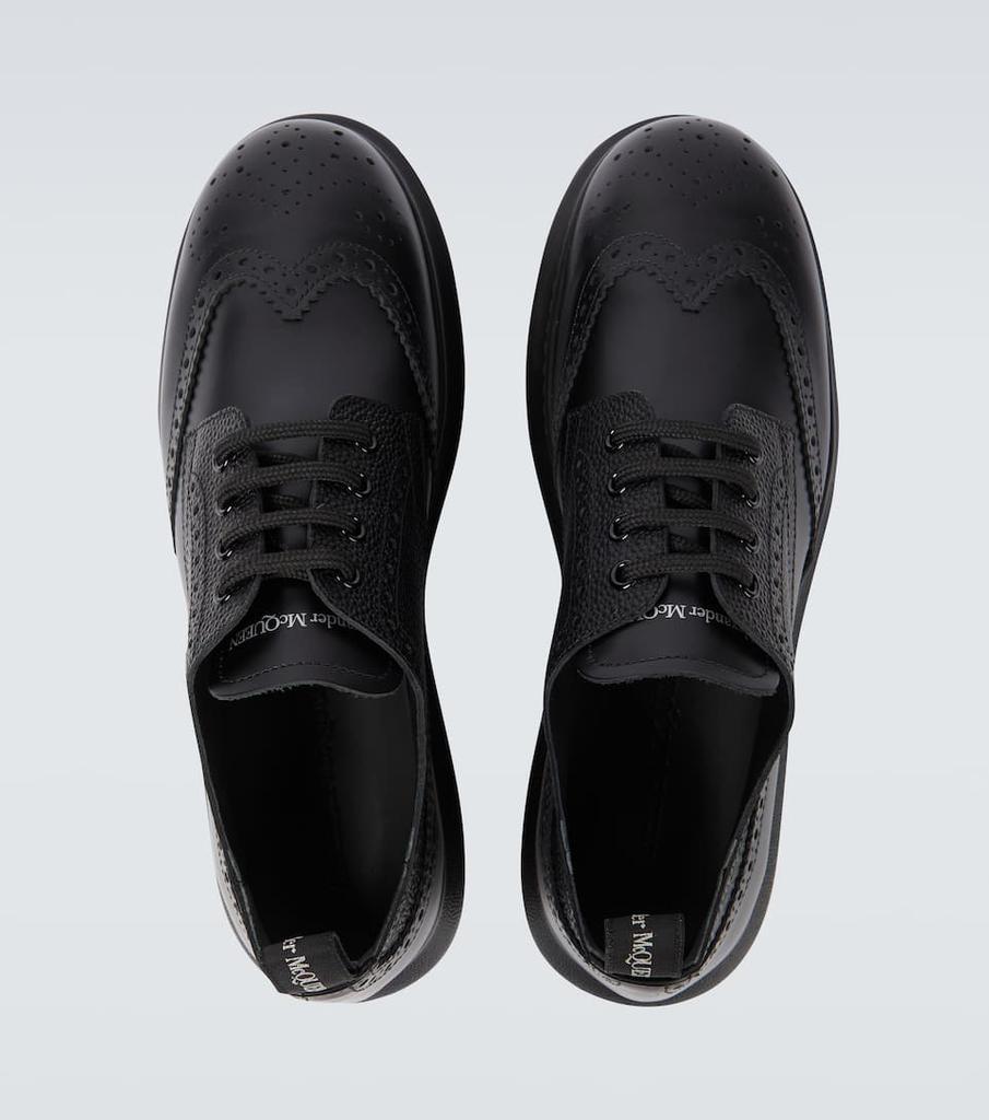 商品Alexander McQueen|Hybrid厚底皮革布洛克鞋,价格¥6159,第6张图片详细描述