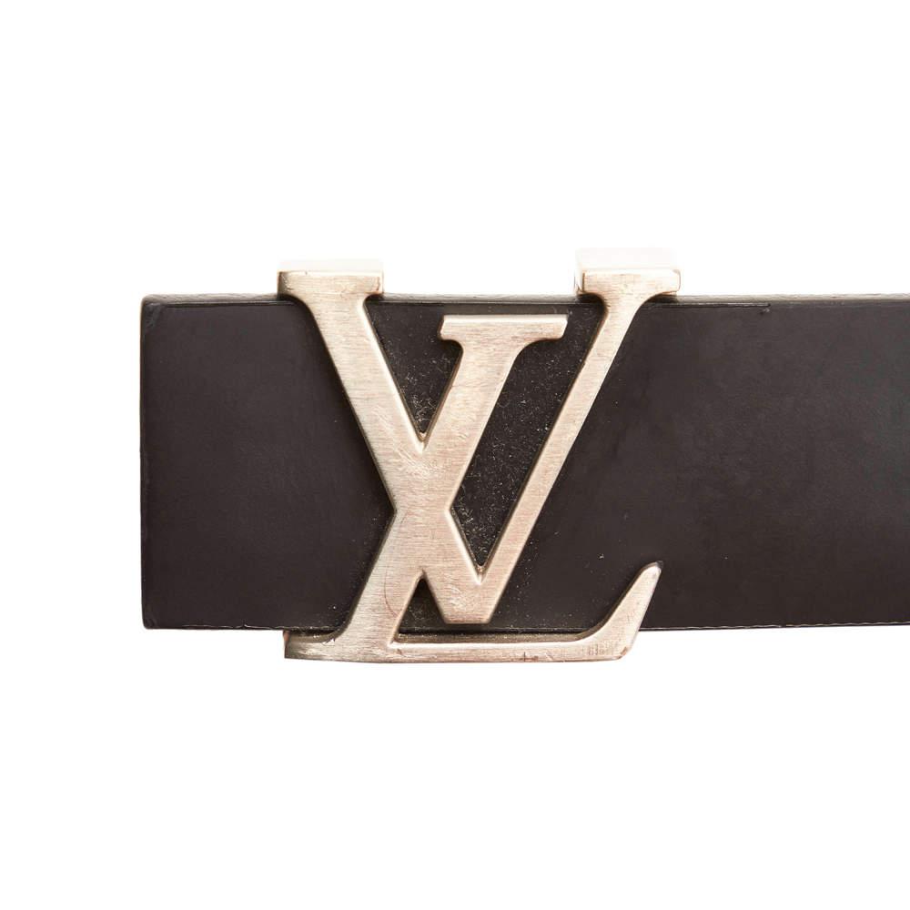 Louis Vuitton Black/Silver Initiales Leather Belt商品第8张图片规格展示