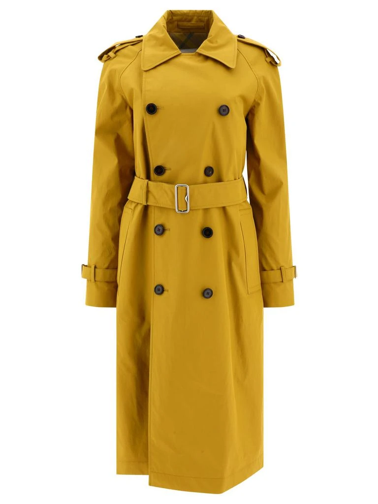 商品Burberry|Long Gabardine Trench Coat Coats Yellow,价格¥6331,第1张图片