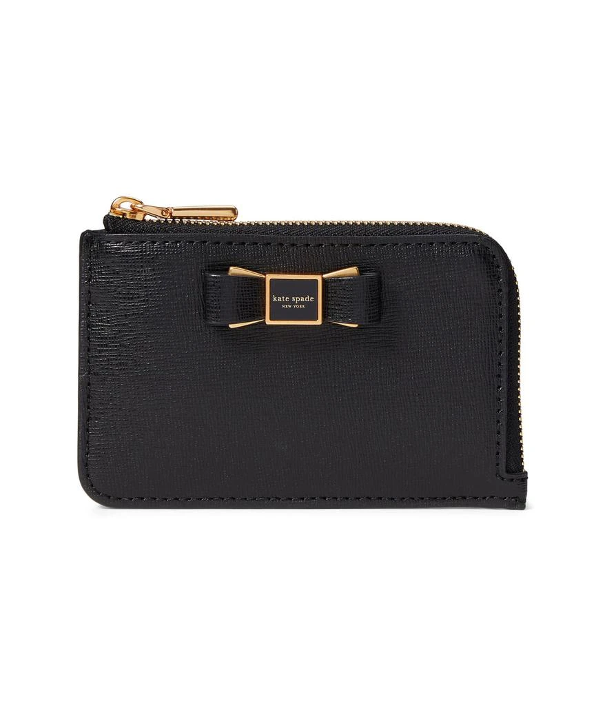 商品Kate Spade|Morgan Bow Embellished Saffiano Leather Zip Card Holder,价格¥486,第1张图片