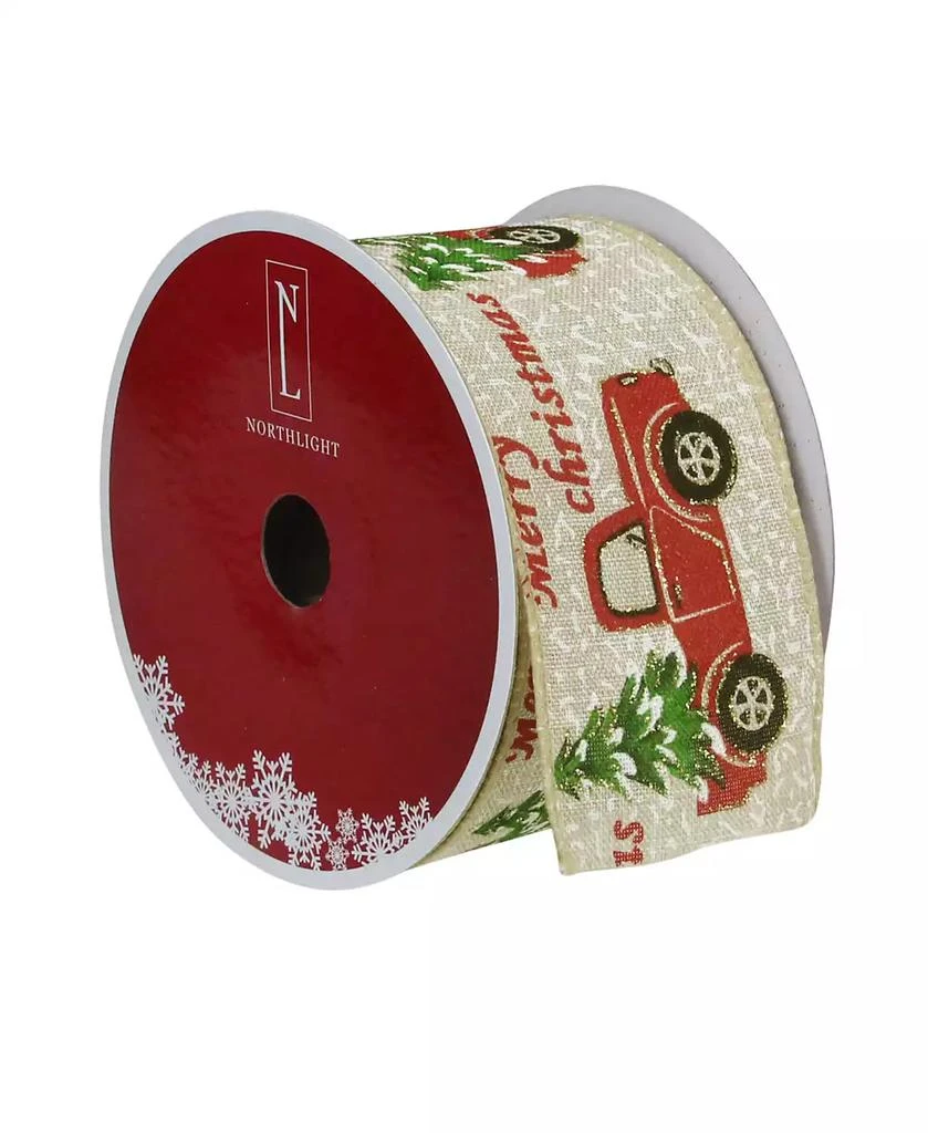 商品Northlight|Vintage-like Trucks With Christmas Trees Wired Craft Ribbon, 2.5" X 16 Yards,价格¥237,第2张图片详细描述