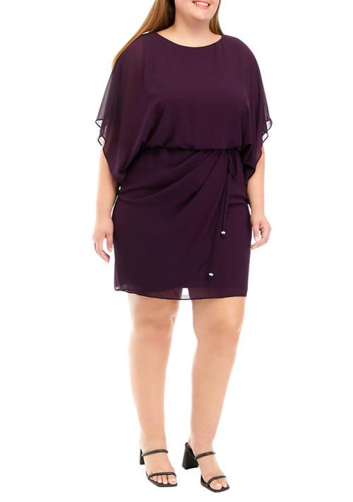 Shop Howard Plus Size Solid Blouson Dress on Sale at BeyondStyle