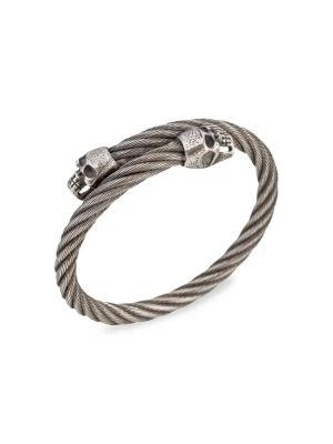 商品Eye Candy LA|Luxe Titanium Skull Coil Wrap Bracelet,价格¥232,第1张图片