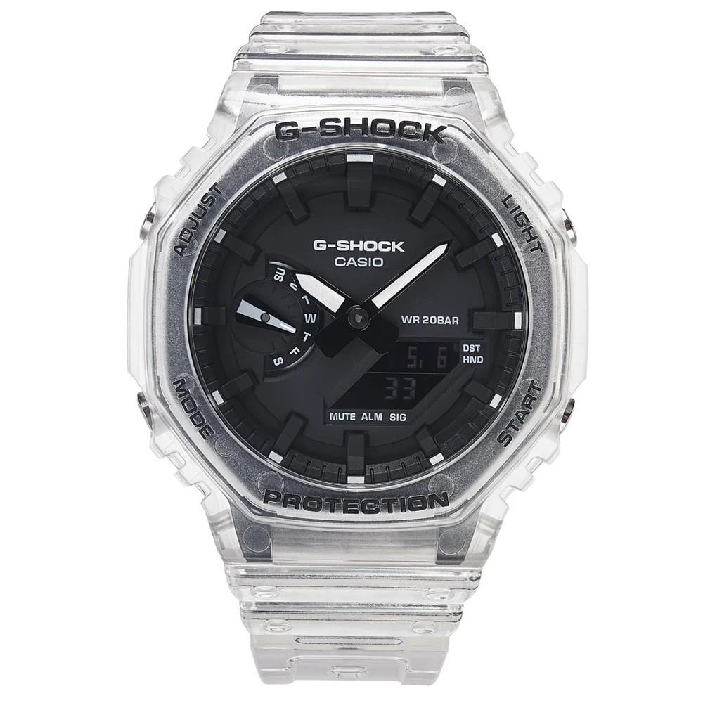 商品G-Shock|Men's Analog-Digital Clear Resin Strap Watch 45.4mm GA2100SKE-7A,价格¥618,第5张图片详细描述