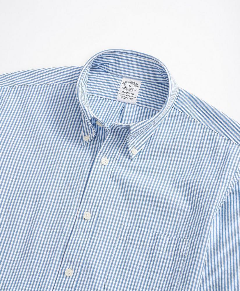 商品Brooks Brothers|Stretch Regent Regular-Fit Sport Shirt, Striped Seersucker,价格¥368,第4张图片详细描述