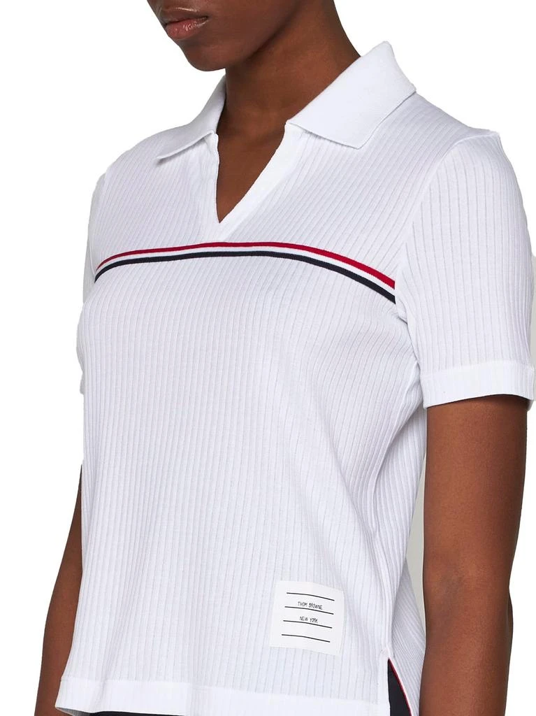 商品Thom Browne|Thom Browne RWB Stripe Detailed Polo Shirt,价格¥2531-¥3451,第5张图片详细描述