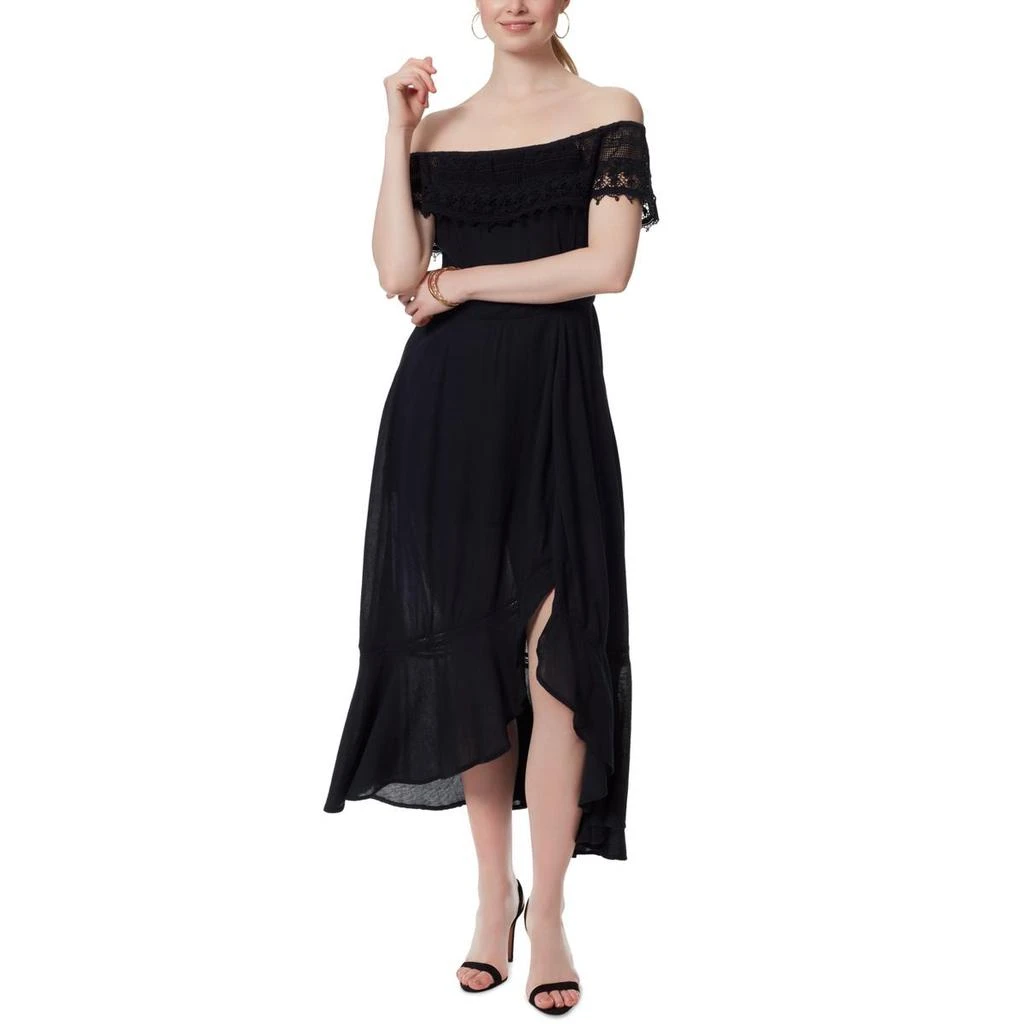 商品Jessica Simpson|Jessica Simpson Womens Lace-Trim Tea-Length Fit & Flare Dress,价格¥117,第1张图片
