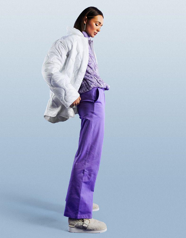 ASOS DESIGN low rise straight leg jogger with pintuck in purple商品第3张图片规格展示