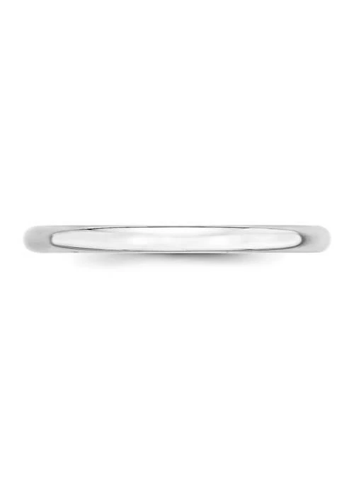 商品Belk & Co.|Co. Womens 14K White Gold 2 Millimeter Lightweight Half Round Band,价格¥1574,第3张图片详细描述