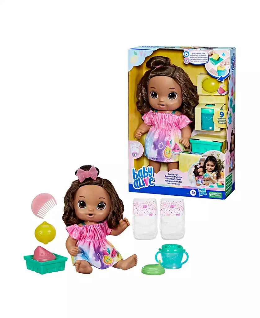 商品Baby Alive|Fruity Sips Doll, Lemon, Brown Hair,价格¥126,第2张图片详细描述