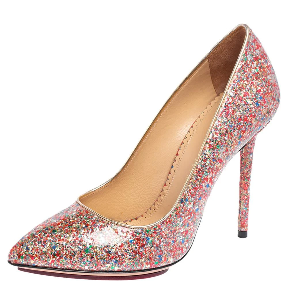 商品[二手商品] Charlotte Olympia|Charlotte Olympia Multicolor Glitter Monroe Pumps Size 37,价格¥913,第1张图片