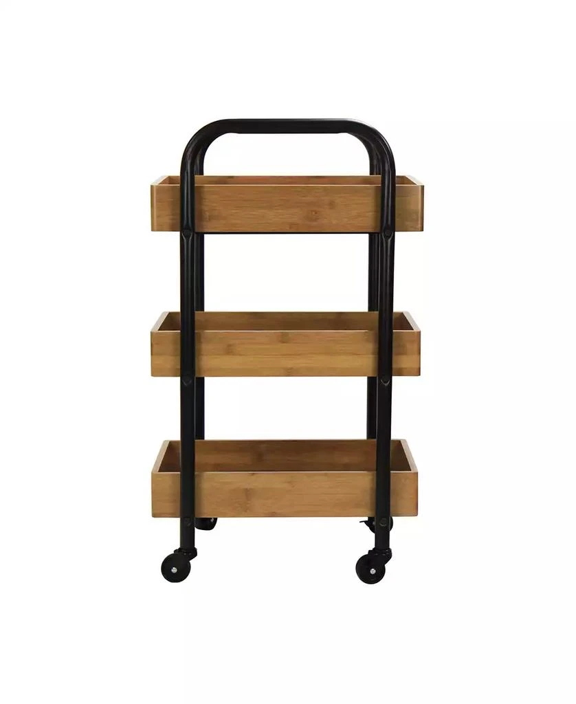 商品Oceanstar|Portable Storage Cart with 3 Easy Removable Bamboo Trays,价格¥1630,第1张图片