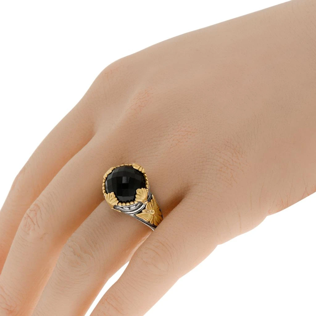 商品Konstantino|Konstantino Calypso Sterling Silver And 18K Yellow Gold, Onyx Statement Ring DKJ851-120 S7,价格¥3015,第2张图片详细描述