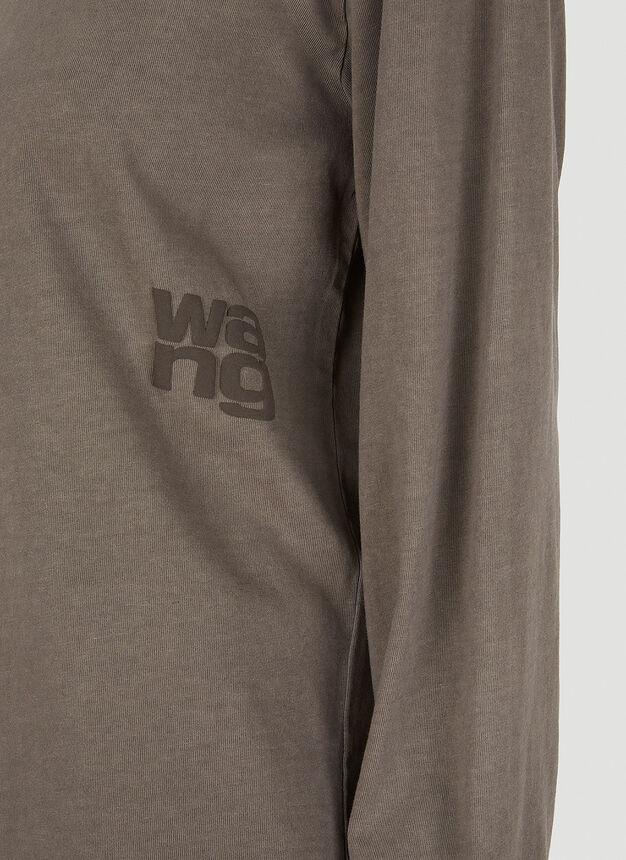 Puff Logo Long Sleeve T-Shirt in Brown商品第5张图片规格展示