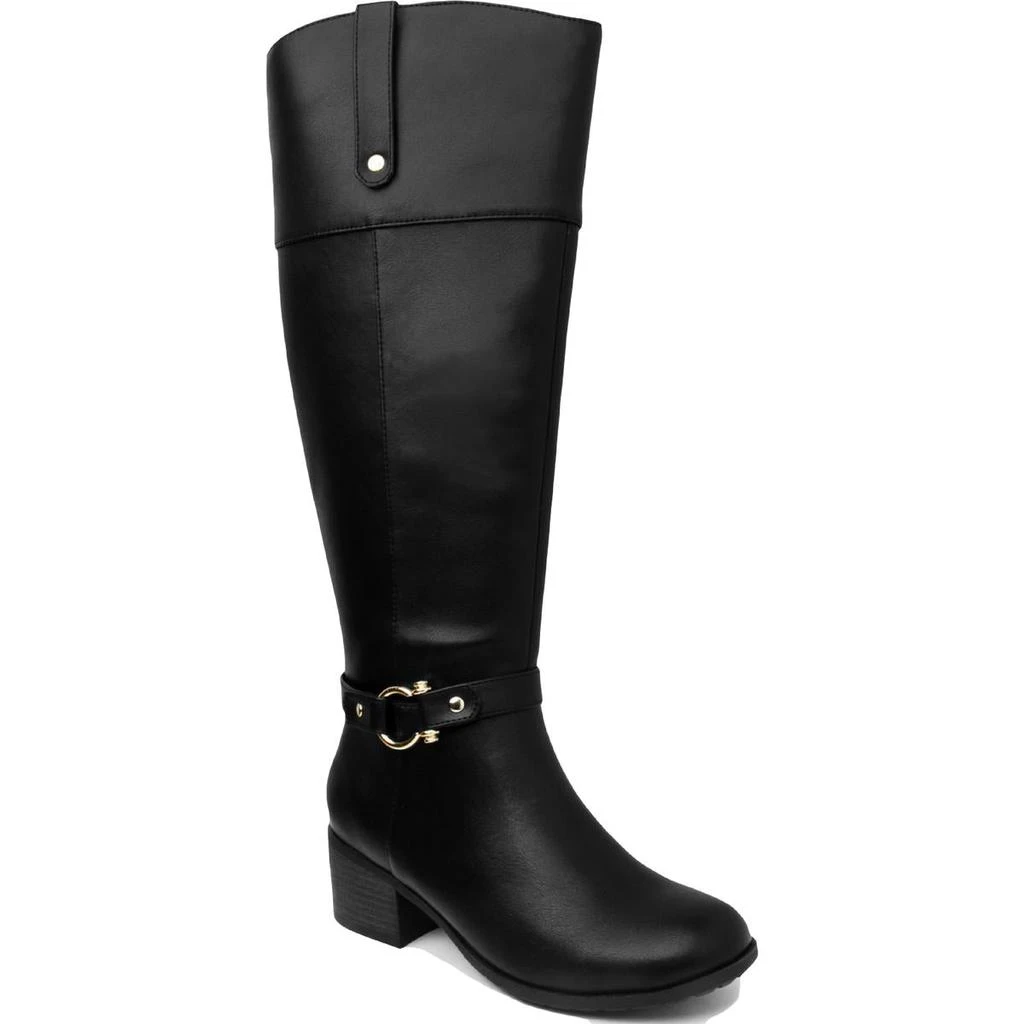 商品Karen Scott|Karen Scott Womens Vickyy Faux Leather Embossed Knee-High Boots,价格¥238,第2张图片详细描述