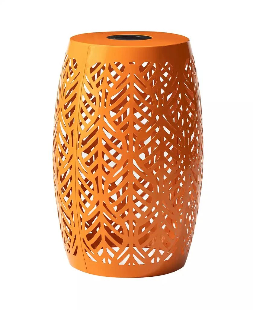 Multi-Functional Orange Iron Leaf Pattern Solar Powered Garden Stools or Planter Stand 商品