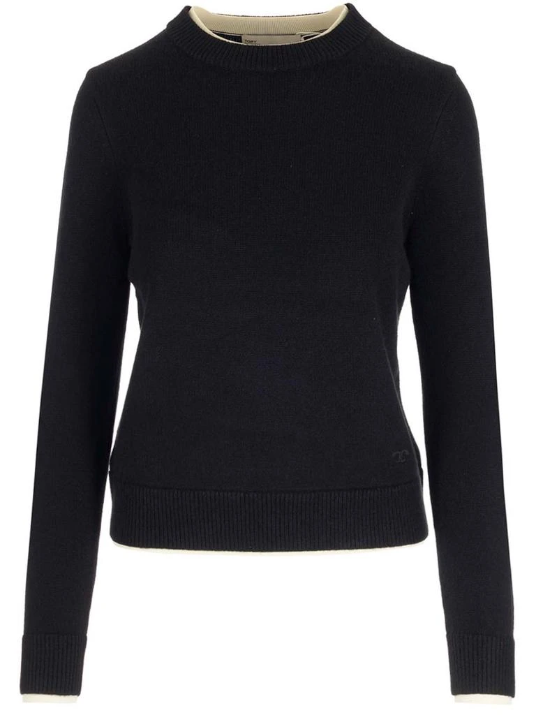 商品Tory Burch|Tory Burch Double Layer Crewneck Knitted Sweater,价格¥3783,第1张图片