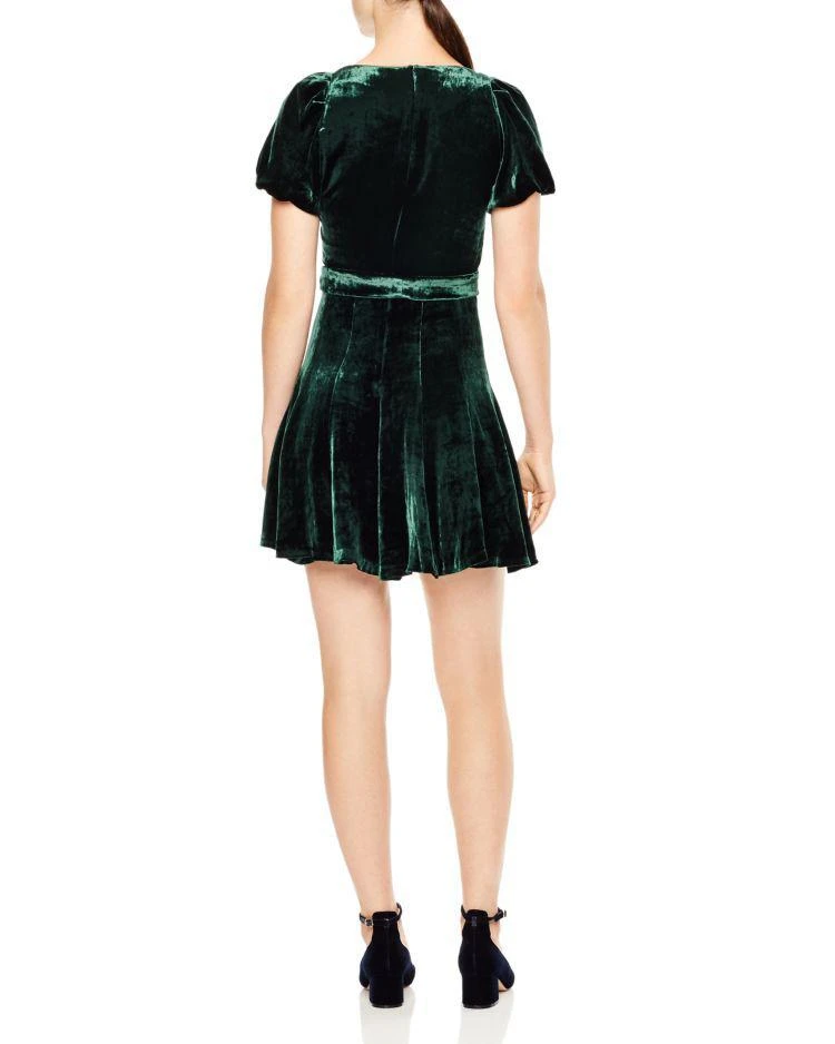 商品Sandro|Stuarty Belted Velvet A-Line Mini Dress,价格¥1848,第2张图片详细描述