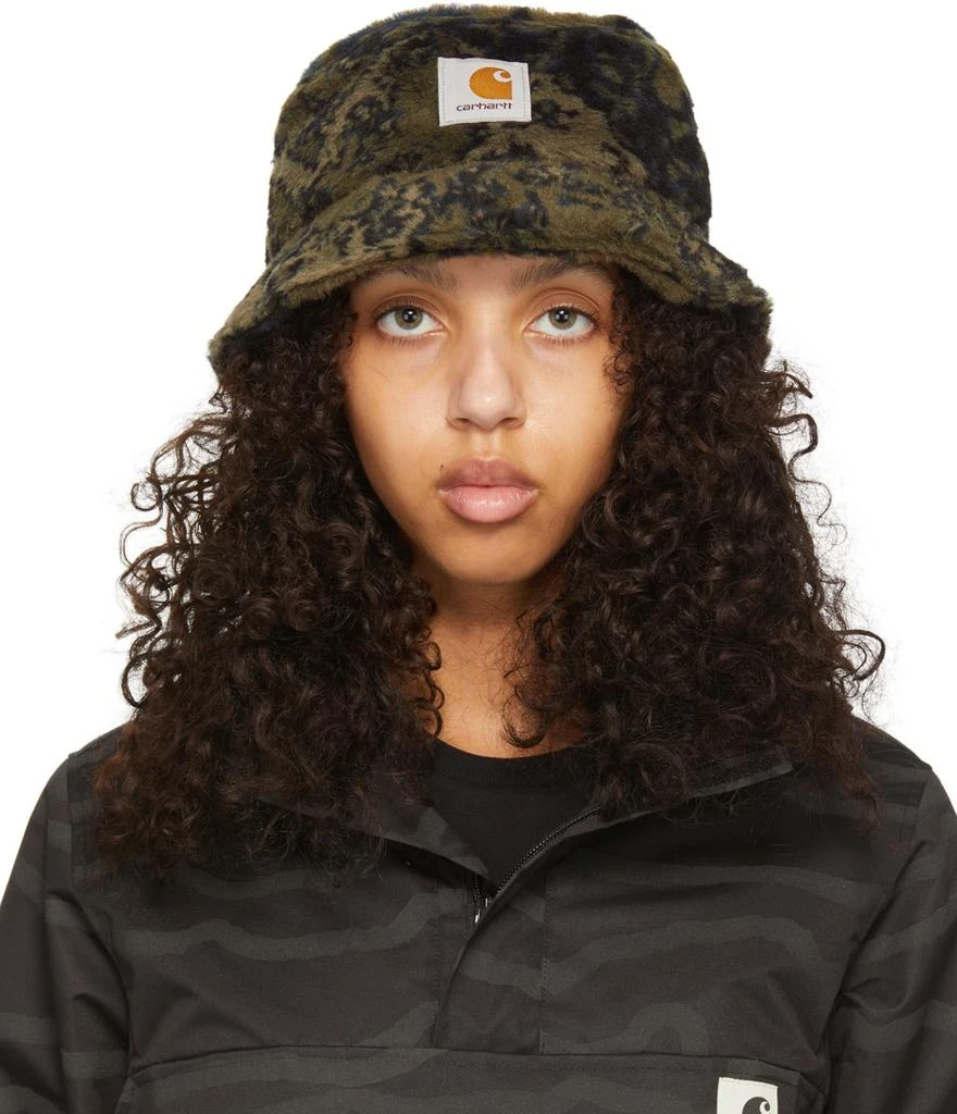 商品Carhartt WIP|Black & Green High Plains Bucket Hat,价格¥244,第1张图片