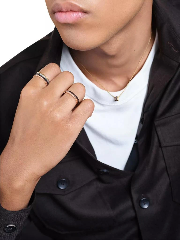 商品Boucheron|Unisex Quatre Classique 18K Rose Gold &amp; PVD Mini Pendant Necklace,价格¥14813,第3张图片详细描述