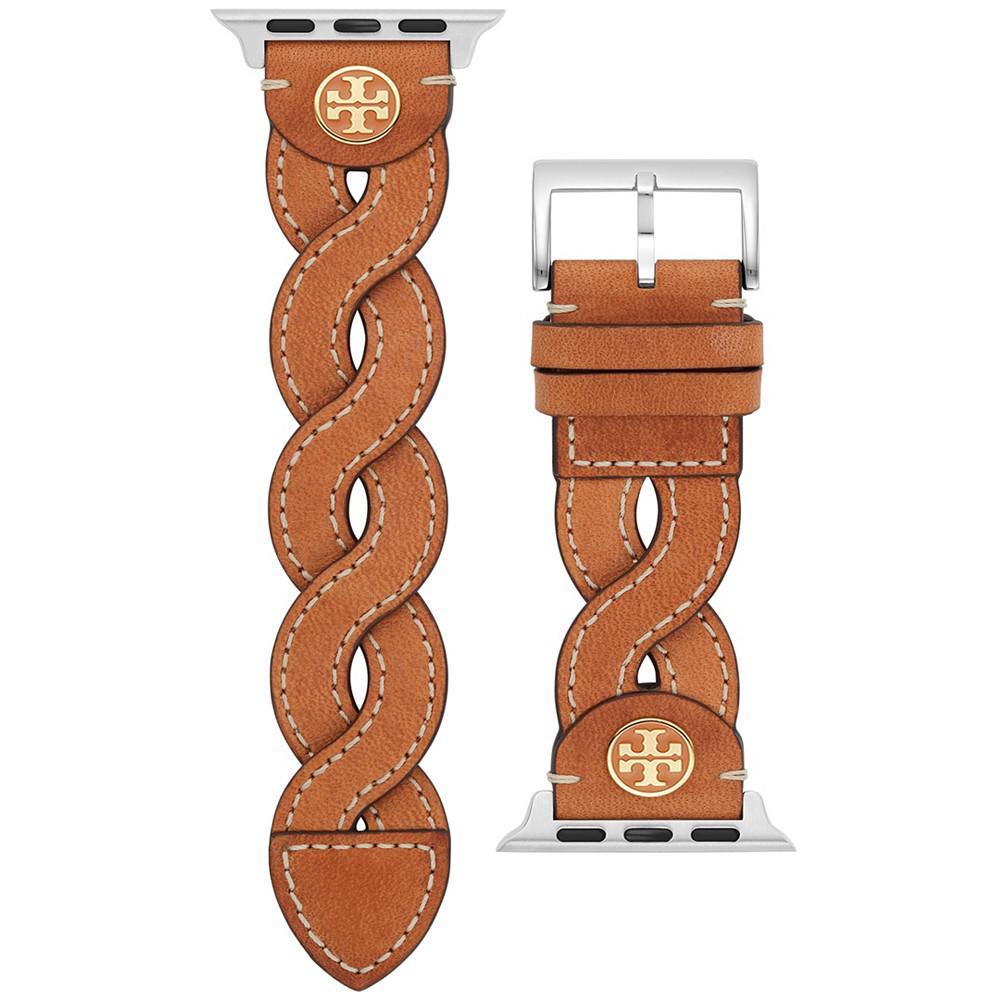 商品Tory Burch|Women's Luggage Braided Leather Band for Apple Watch® 38mm/40mm,价格¥846,第1张图片