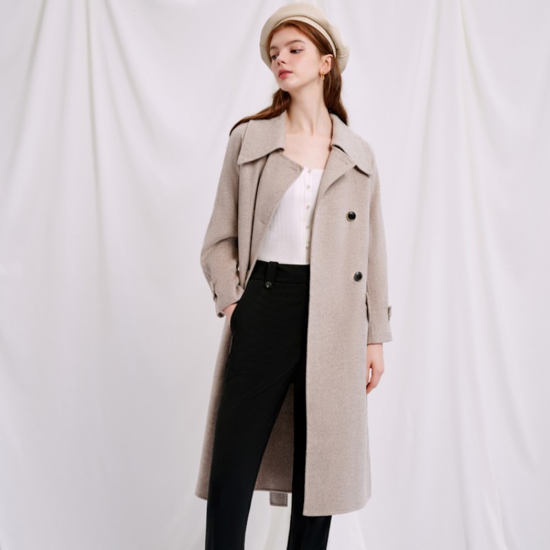 Enola Wool Coat - Oatmeal | Enola羊毛大衣 - 燕麦色商品第7张图片规格展示