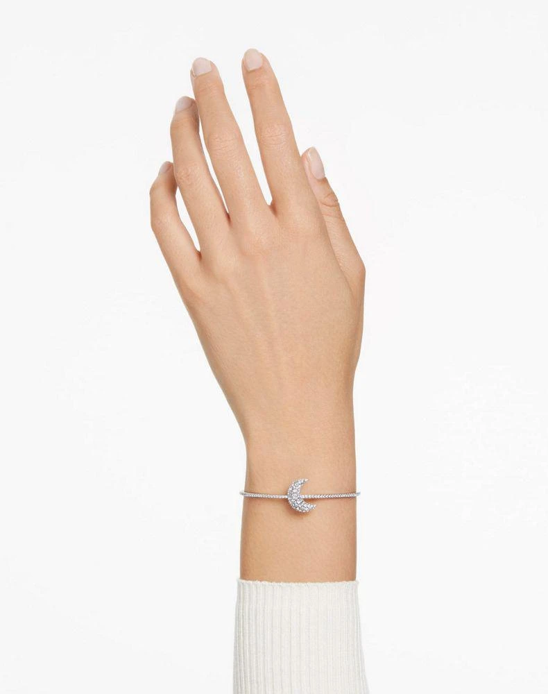 商品Swarovski|Swarovski luna moon bangle in silver rhodium plated,价格¥1382,第3张图片详细描述