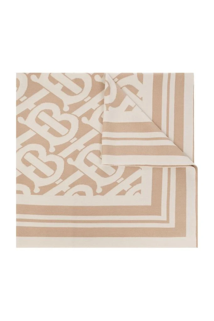 商品Burberry|Burberry Kids Monogram Pattern Striped Border Square Blanket,价格¥3309,第1张图片