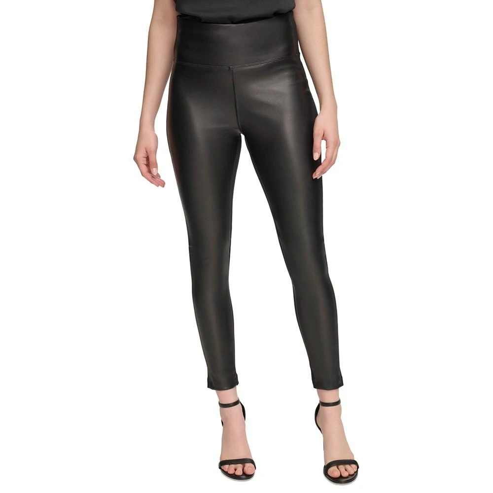 商品Calvin Klein|Faux Leather Front Leggings,价格¥312,第3张图片详细描述