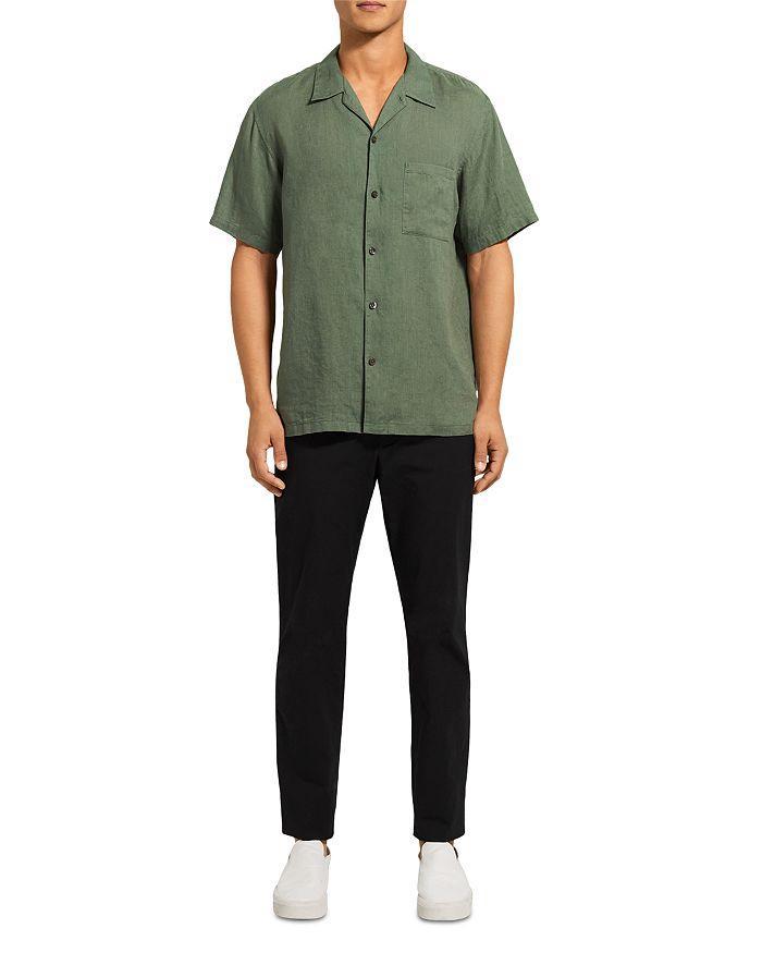 商品Theory|Short Sleeve Regular Fit Linen Shirt,价格¥728,第4张图片详细描述