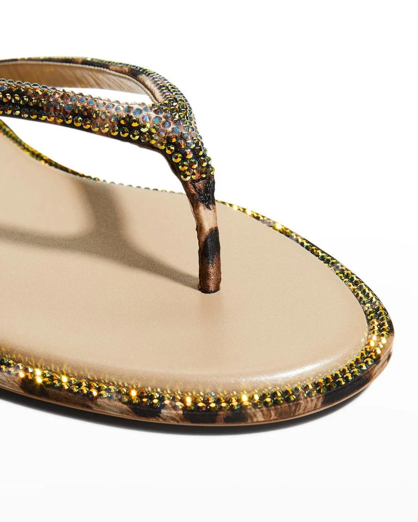 商品Rene Caovilla|Leopard-Print Shimmer Thong Sandals,价格¥2487,第4张图片详细描述