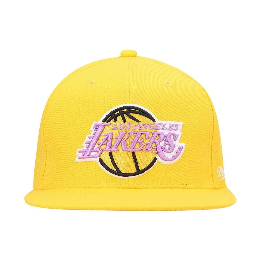 商品Mitchell & Ness|Men's Gold Los Angeles Lakers English Dropback Snapback Hat,价格¥241,第3张图片详细描述