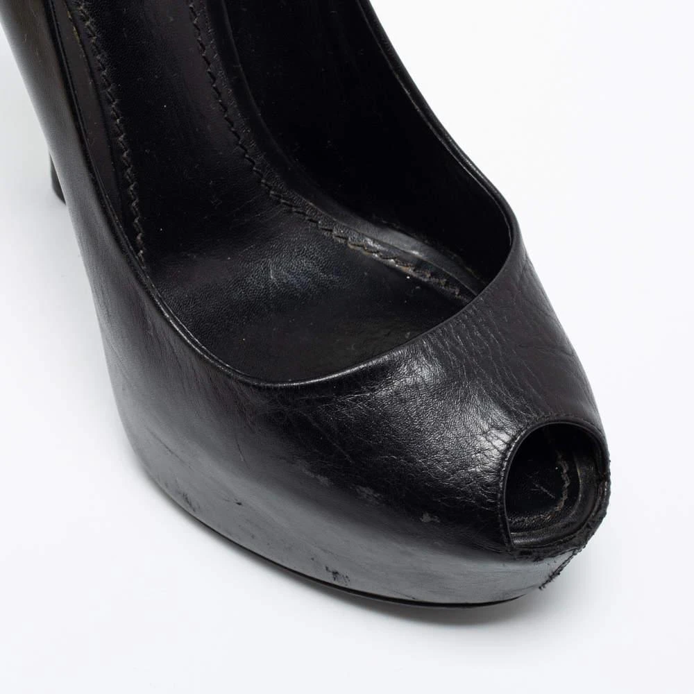 Louis Vuitton Black Leather Oh Really! Peep Toe Platform Pumps Size 38 商品