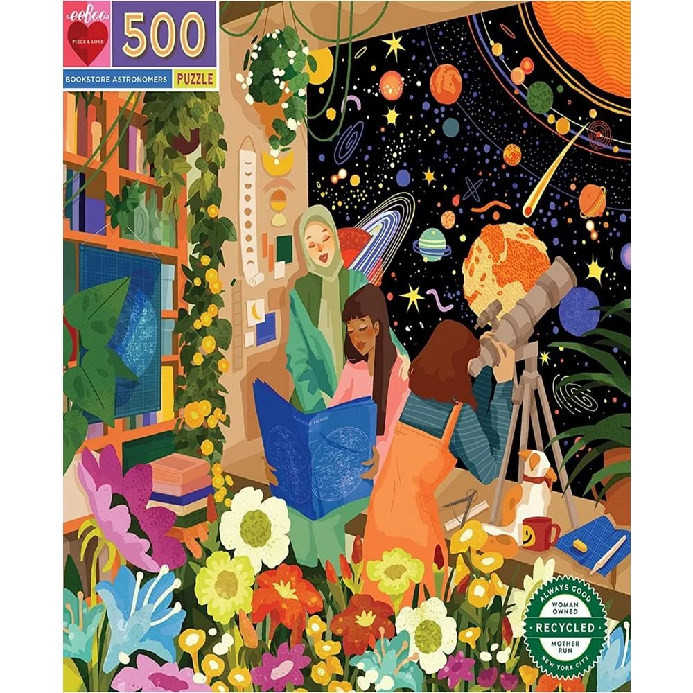 商品Eeboo|Piece and Love Bookstore Astronomers 500 Piece Adult Square Jigsaw Puzzle,价格¥165,第2张图片详细描述