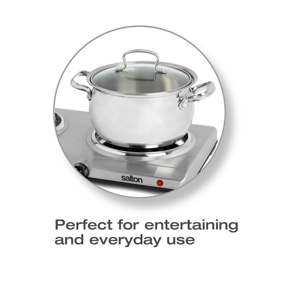 商品Salton|Portable Double Cooktop  - Stainless Steel,价格¥551,第5张图片详细描述