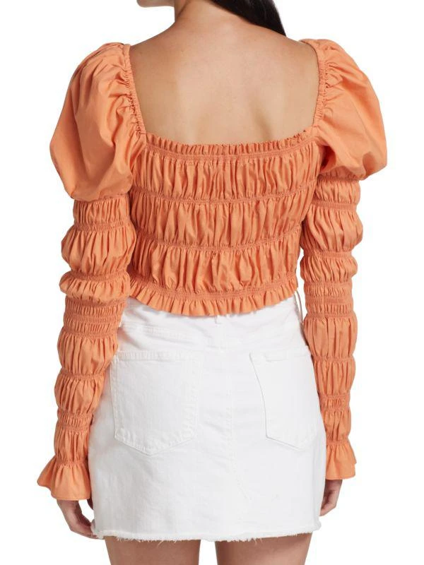 商品CAROLINE CONSTAS|Delilah Smocked Crop Top,价格¥530,第2张图片详细描述